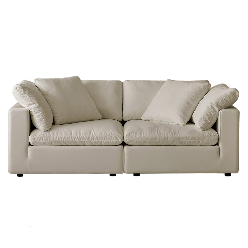 2 Pieces Sectional Sofas, Light Brown