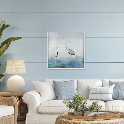 Giclée encadrée de la famille Coastal Heron, design par Lily K.
