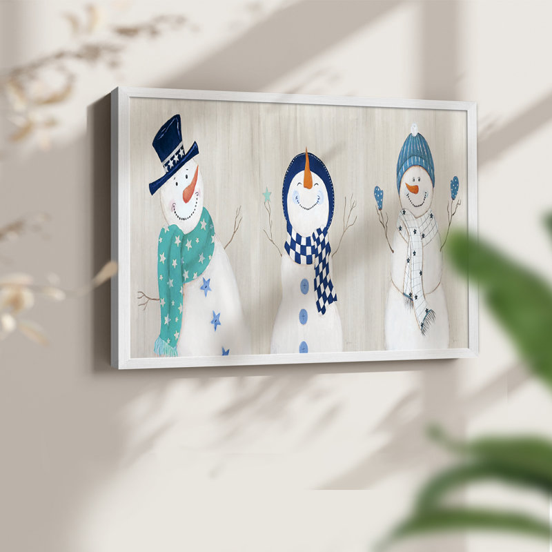 Amis de Noël - reproduction encadrée - réarmable, H 16 po x l 20 po, Blanc