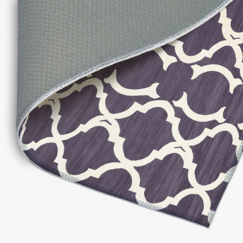 Trellis Purple Indoor and Outdoor Area Rug, Rectangle 2' x 3'