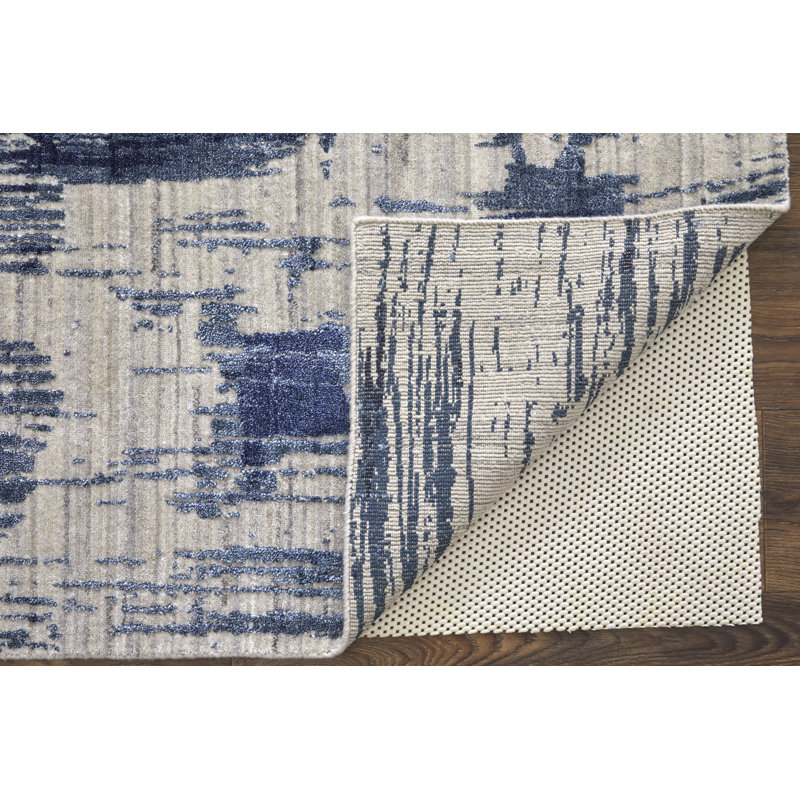 Eastfield Abstract Area Rug in Blue, Rectangle 2' x 3'