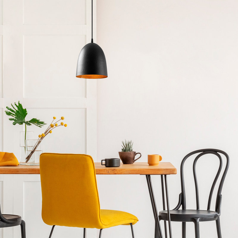 Lustre industriel moderne, structure en métal noir, 49,2 po x 49,2 po x 49,2 po | Hauteur réglable: 49,2 pouces | 1 x culot E27 de 40 W maximum | Parfait pour les décors scandinaves et fantaisistes, luminaire élégant pour la maison et le bureau