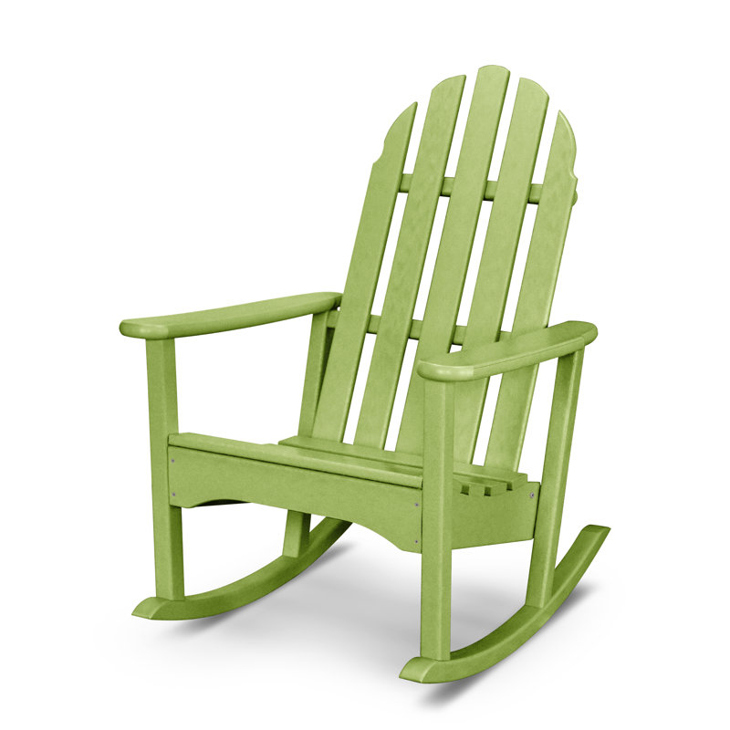 POLYWOOD Classic Adirondack Rocking Chair, Lime