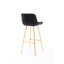 2 tabourets de bar de 26 pouces, tabouret de comptoir en velours, repose-pieds, pieds dorés, tabouret noir Glorious Look-1470181774