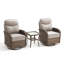 Ensemble 3 pièces de chaises pivotantes en osier de 6 po avec table d'appoint Alakai-1419888593