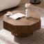 Table basse de 78 cm (30,6 pouces) pour pièces à vivre principales, couleur noyer brun, surface imperméable, rangement ouvert, bords lisses, marron