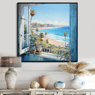«California Coastal Window View I - Coastal Windows», art mural sur toile
