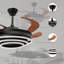 Lustre de ventilateur de plafond 42 po à DEL noir mat avec pales rétractables