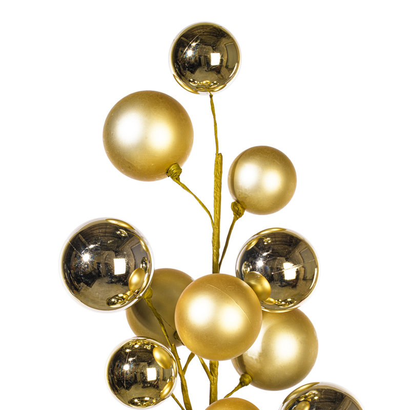  30" Champagne Ball Ornament Spray., Champagne
