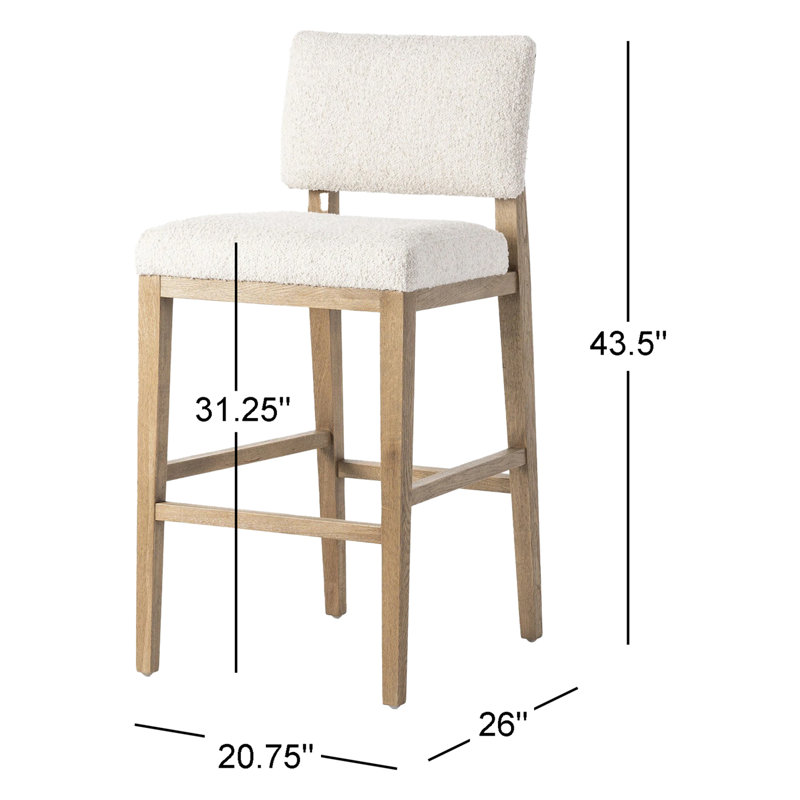 Carlo Stool-Somerton Ash-Counter & Bar, White, Bar Stool (31.25" Seat Height)