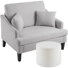 41" Oversized Accent Chair With Ottoman - 33.5'' Wide Seat Comfy Armchair And 2 Pillows