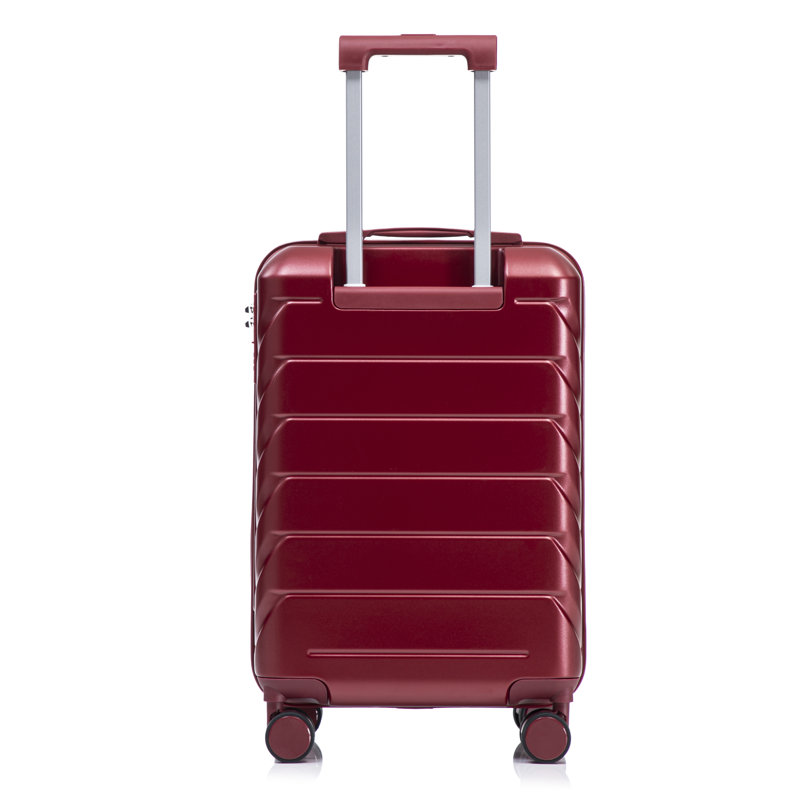 Bagage de cabine rigide en ABS rouge vin de 20 pouces avec roulettes