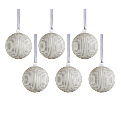 Glittering Elegance 6-Piece Glass Ball Ornament Set