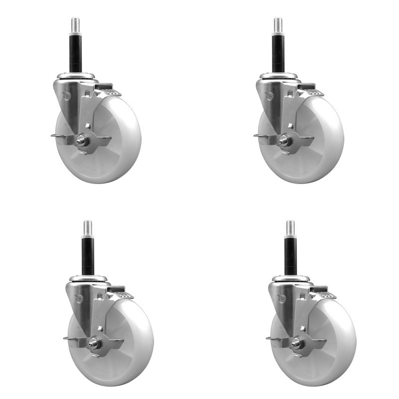 Ensemble de roulettes extensibles pivotantes en nylon 3/4 po avec frein SCC