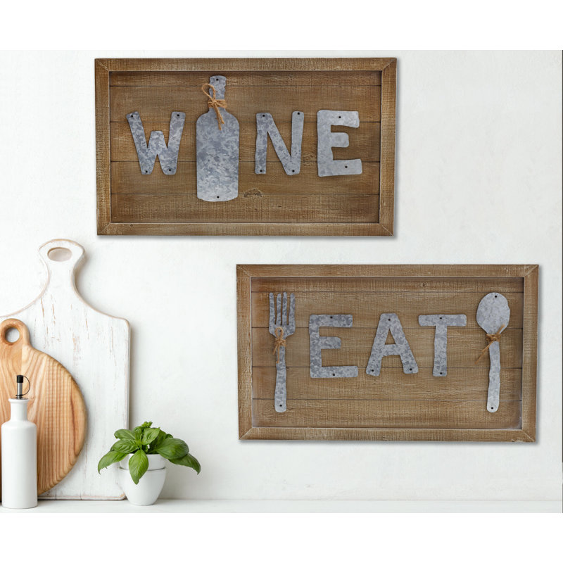 Farmhouse Food & Beverage Solid Wood Wall Decor