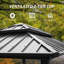 Pavillon de jardin grillagé 8 pi 6 po, structure en métal avec double toit et tablettes, pour terrasse arrière de jardin gris 8 pi 6 pi - et tablettes pratiques