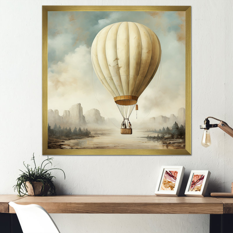 Art contemporain en montgolfière, Gold Single Picture Framed, 24" H x 24" W x 1" D