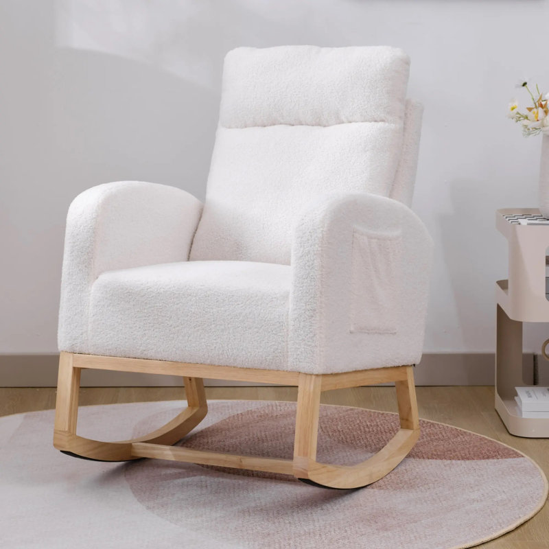 Chaise berçante d'appoint Teddy, Blanc