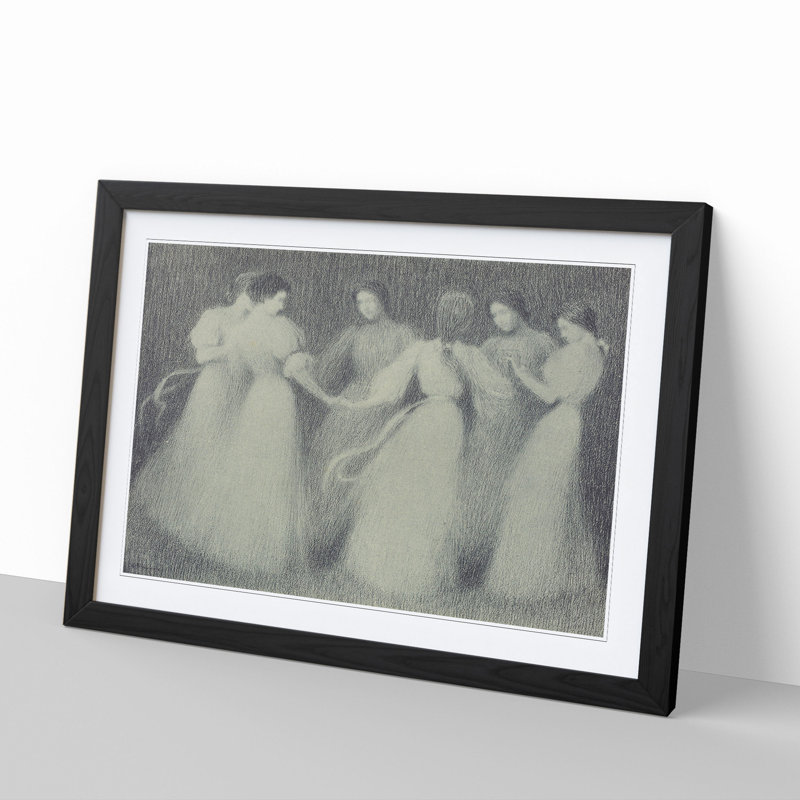 La Ronde by Henri Le Sidaner - Picture Frame Painting, 27cm H x 36cm W x 2cm D, Black Framed