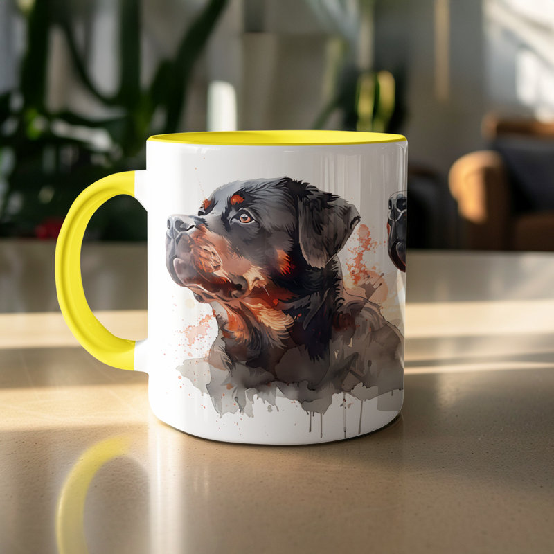 Mug, 3, Yellow