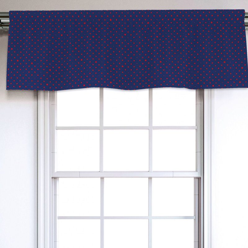 Sateen Polka Dots Ruffled Window Valance