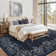 Machine Washable Non-Slip Rugs for Living Room Border Floral Vintage Distress Print Carpet Indoor Non-Shedding Rugs for Living Room Dining Room