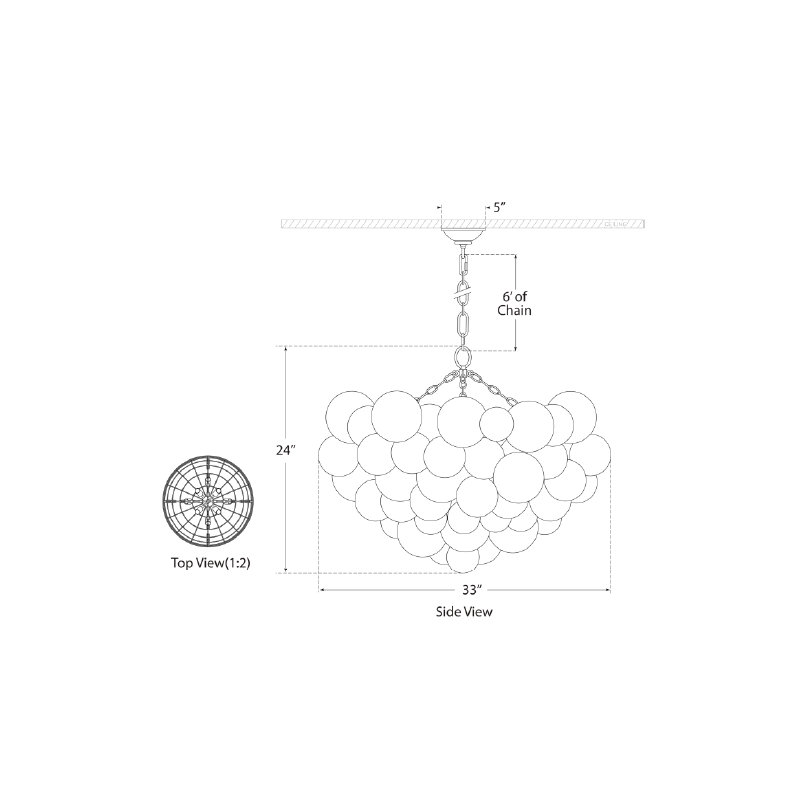 Talia 8 - Light Chandelier, Plaster White