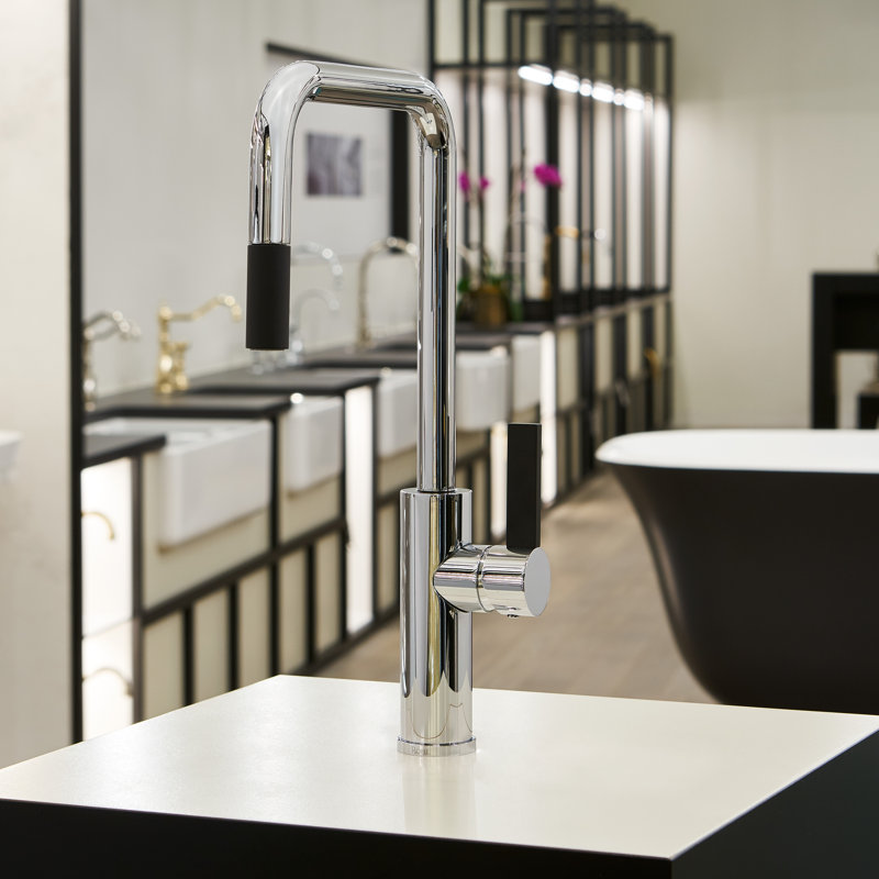 Tuario Pull-Down Kitchen Faucet With U-Spout, Polished Nickel