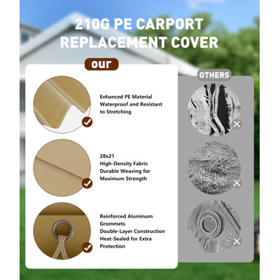Waterproof Heavy Duty Carport Canopy, UV Resistant Multi-Use Outdoor Storage Garage Party Tent