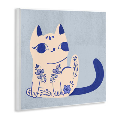 Ornate Floral Cat Wall Plaque, design by Carrie Cantwell