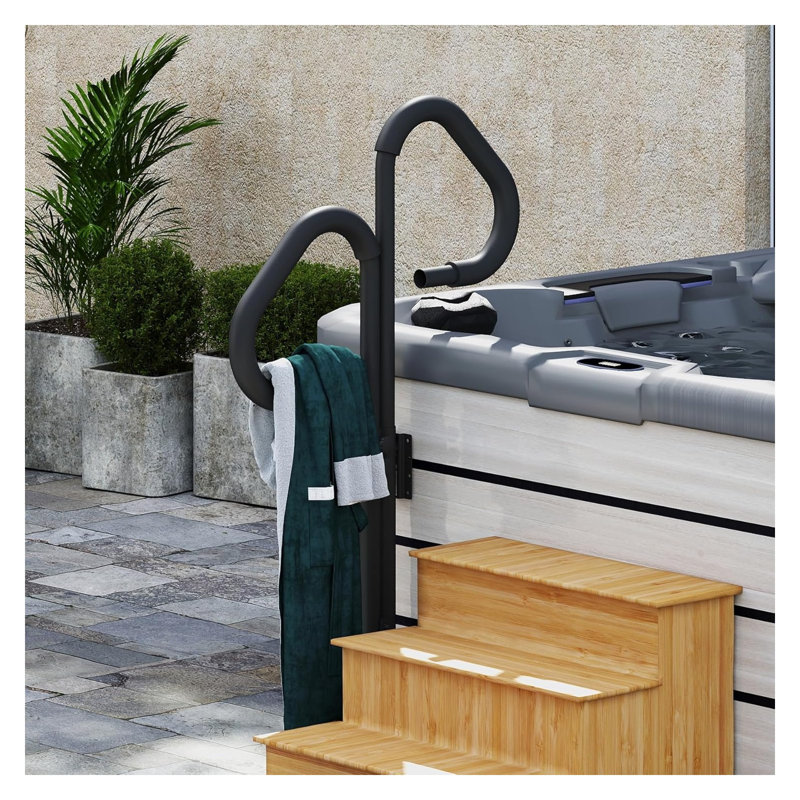Rambarde de spa réglable de 152 cm (60 po) de hauteur, en aluminium noir