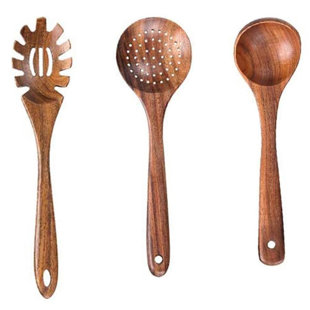 Ensemble d'ustensiles de cuisine 3 pièces, ensemble d'ustensiles de cuisine en bois