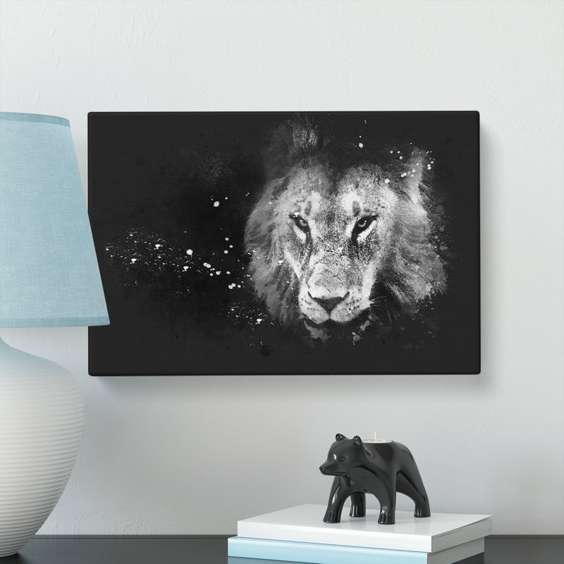Portrait Of A Lion - Wrapped Canvas, 60cm H x 91cm W x 3cm D