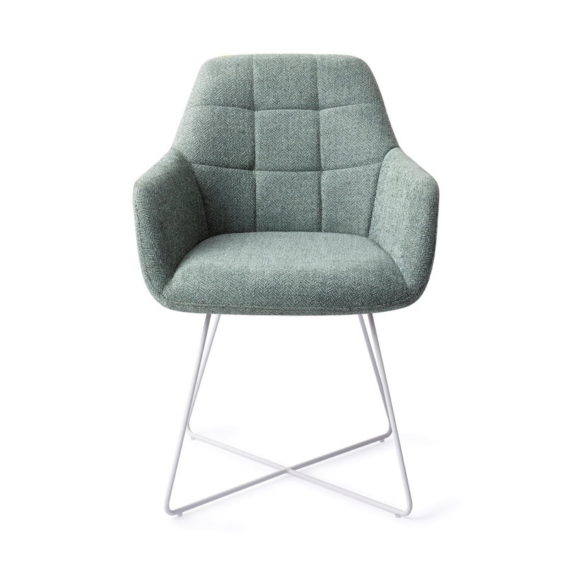 Dejahn 48cm H Polyester Upholstered Metal Armchair, Teal