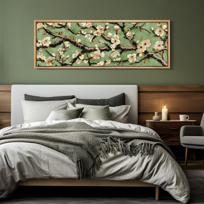 Rustic Floral " Blossoming Cherry Branch Rustic Retro Art Decor Extra Large Artwork Pictures "