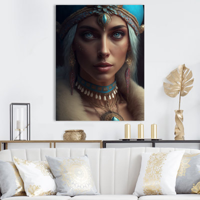 Femme aux yeux bleus V sur toile