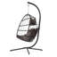 Balancelle suspendue pour patio - coussin gris foncé, structure en aluminium robuste avec coussin