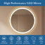 Miroir de salle de bain à DEL 28 po x 28 po à intensité variable sans cadre-1902407505
