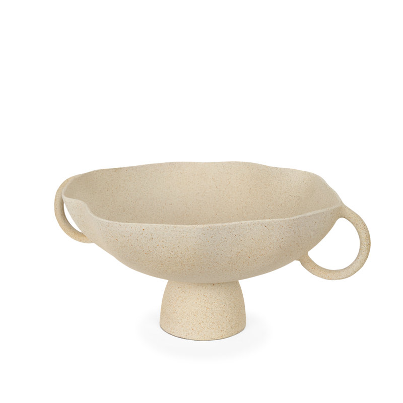 Bol décoratif en métal Sabine, H 8,25 po x l 19,69 po x P 15,75 po, Beige