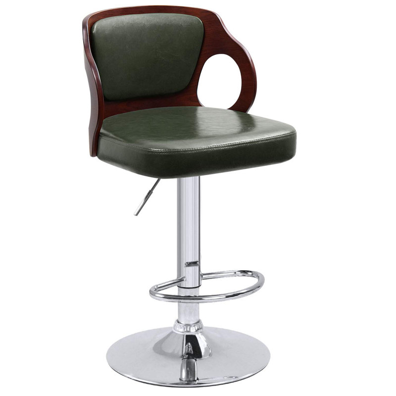 Hartung PU Leather Adjustable Height 360° Swivel Stool, Green, 1
