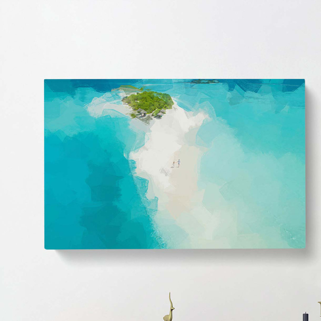 Alifu Alifu Atoll Beach Maldives in Abstract - Wrapped Canvas