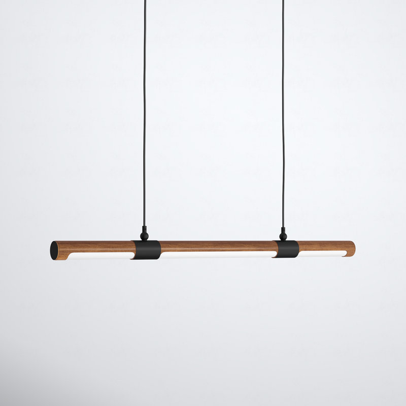 Aimee 1 - Light Antique Pecan/Black LED Kitchen Island Pendant