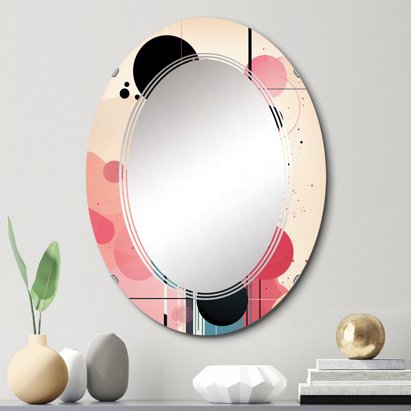 Storyville - Miroir mural moderne ovale, 30 po x 20 po
