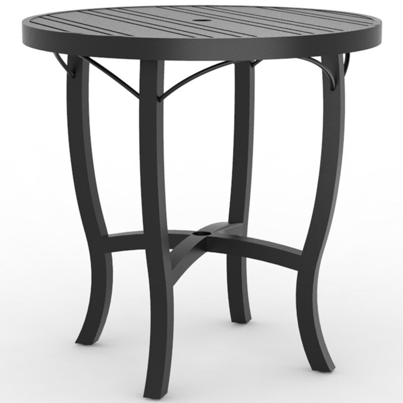 Round Counter Height Umbrella Table, Oyster