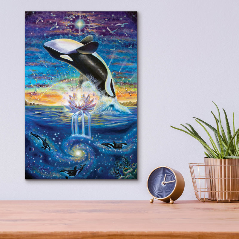  «Rising From The Profonds» par Verena, art mural en verre sauvage, 12 po x 16 po