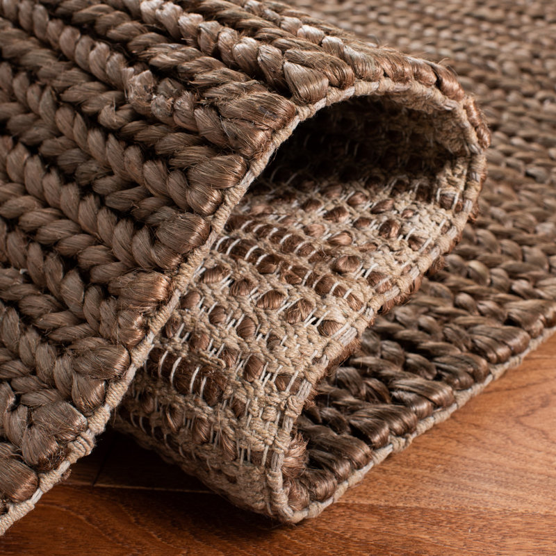 Ralph Lauren Ponderosa Jute, Cotton Solid Color Rug, Rectangle 4' x 6', Brown