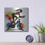  «Ride Bike Threadmill Watercolor» par Rey Klimt, art mural en métal, 12 po x 12 po-1429216314