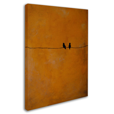 «Bird pair jaune», reproduction d'art sur toile tendue