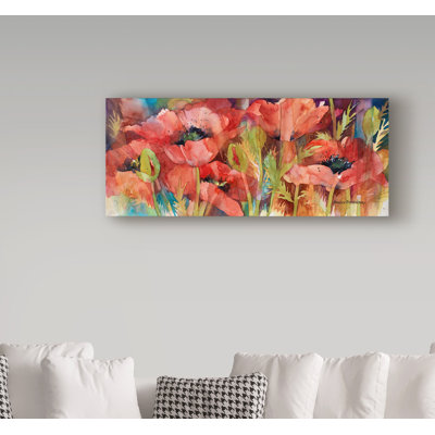 Mattox 'Petals on Parade' Watercolor Painting Print on Wrapped Canvas