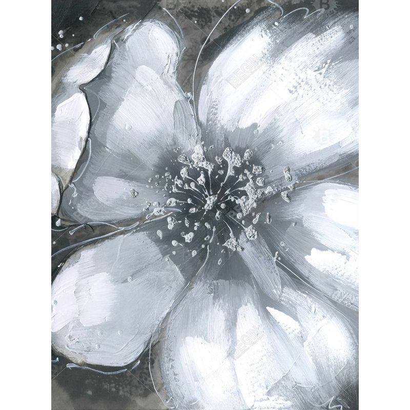 Abstract White Orchid Gray Duvet Cover | Elegant Home Decor